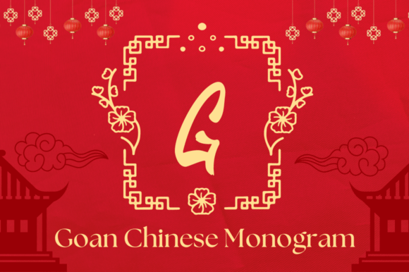 Goan Chinese Monogram: A Decorative Font for Warm, Festive Digital Branding